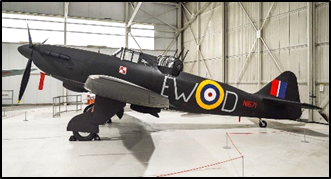 Image of plane in hangar, courtesy of RAF Museum
